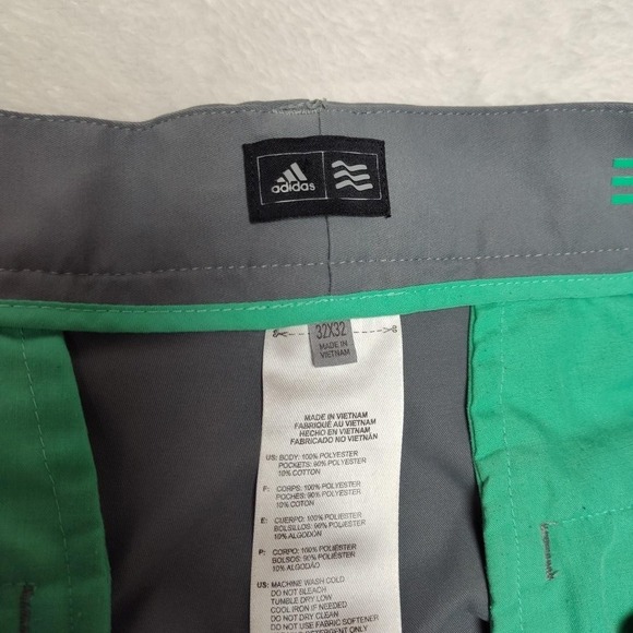 Adidas Pants Mens 32x32 Gray Golf Chino Slim Microfiber Polyester Pockets Flat - Picture 7 of 12